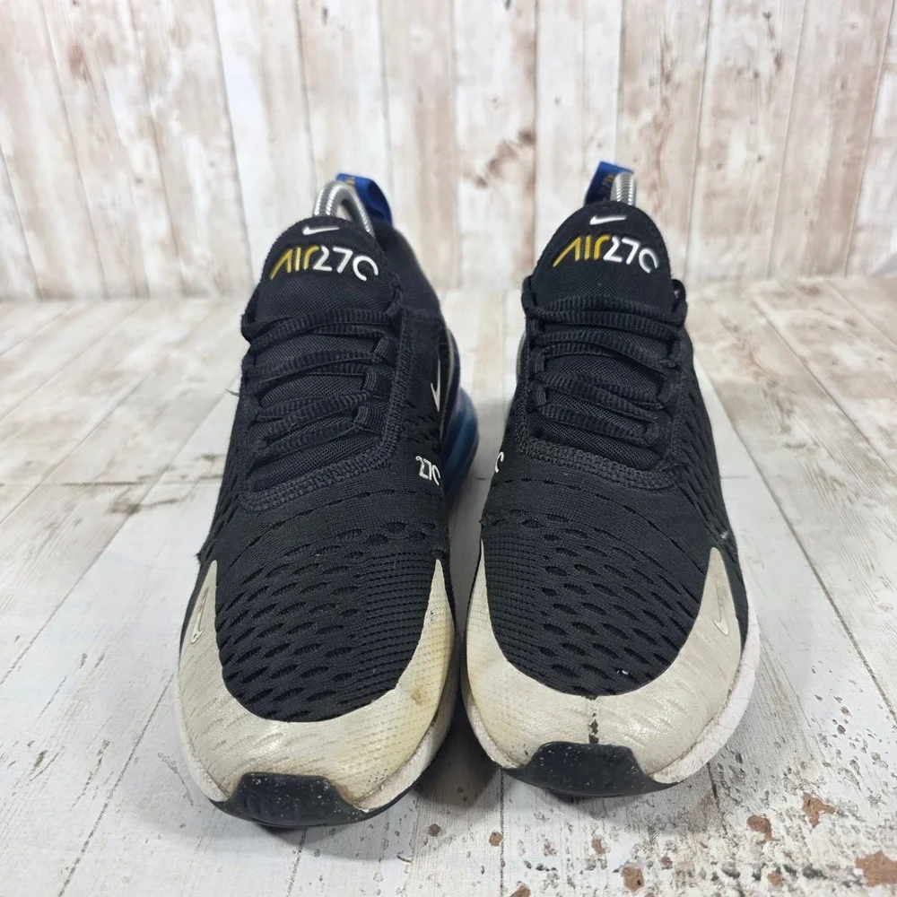 Nike Air Max 270 Black Blue Grey Running Shoes Sneakers 943345-050 Womens 7.5 6Y